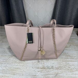 Badgley Mischka Women's Large Tote Decorative Chain Bag Taupe